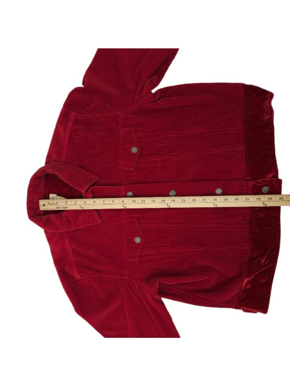 J. Jill Corduroy Jacket L Y2K Velvet Trim Vintage Whimsy Shacket Button Front - Picture 6 of 16